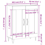 Sideboard 69.5X34X90 Cm Engineered Wood