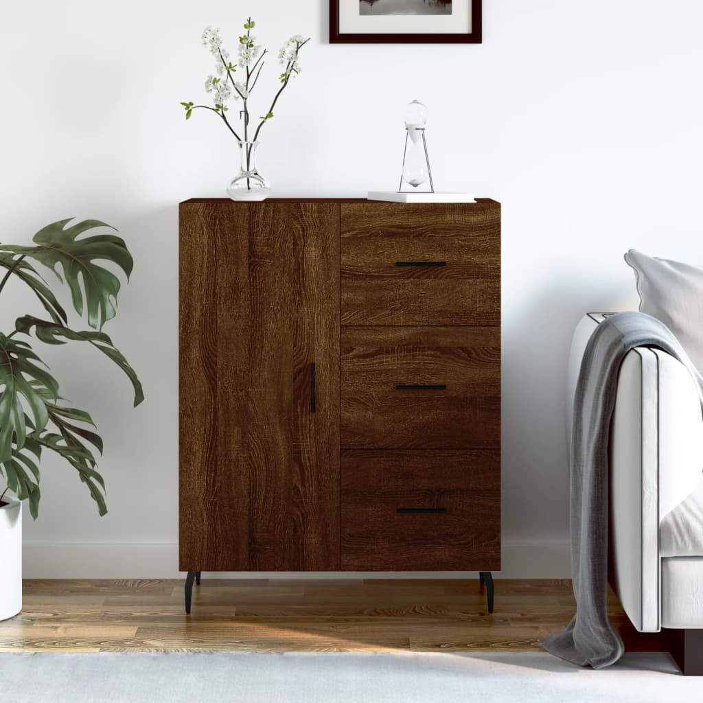 Sideboard Brown Oak 69.5x34x90 cm Engineered Wood