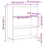 Bookcase 69.5X32.5X90 Cm Engineered Wood
