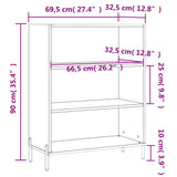 Shelf Cabinet Smoked Oak 69.5x32.5x90 cm Engineered Wood
