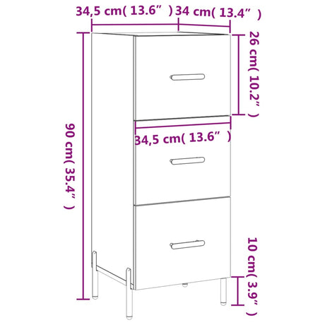 Sideboard 34.5X34X90 Cm Engineered Wood