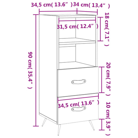 Sideboard 34.5X34X90 Cm Engineered Wood