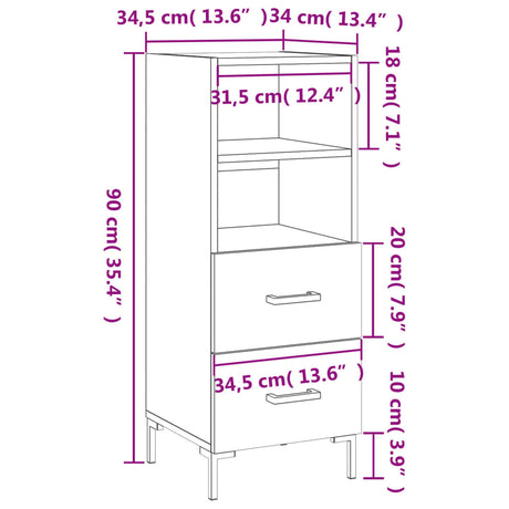 Sideboard 34.5X34X90 Cm Engineered Wood