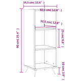 Shelf Cabinet 34.5X32.5X90 Cm Engineered Wood