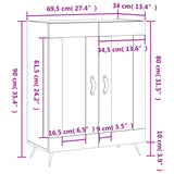 Sideboard 69.5X34X90 Cm Engineered Wood