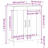 Sideboard 69.5X34X90 Cm Engineered Wood