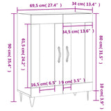 Sideboard 69.5X34X90 Cm Engineered Wood