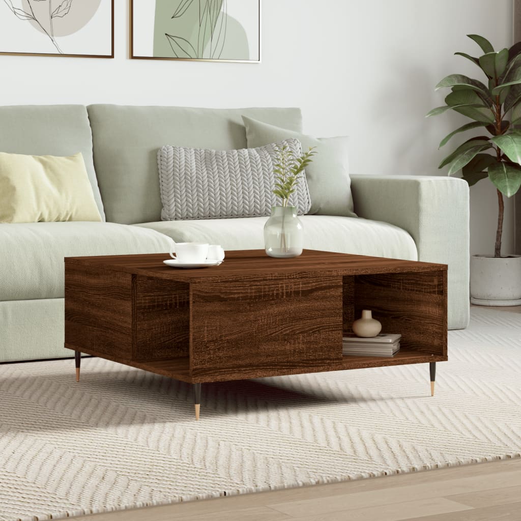 Coffee Table 80X80X36.5 Cm Engineered Wood