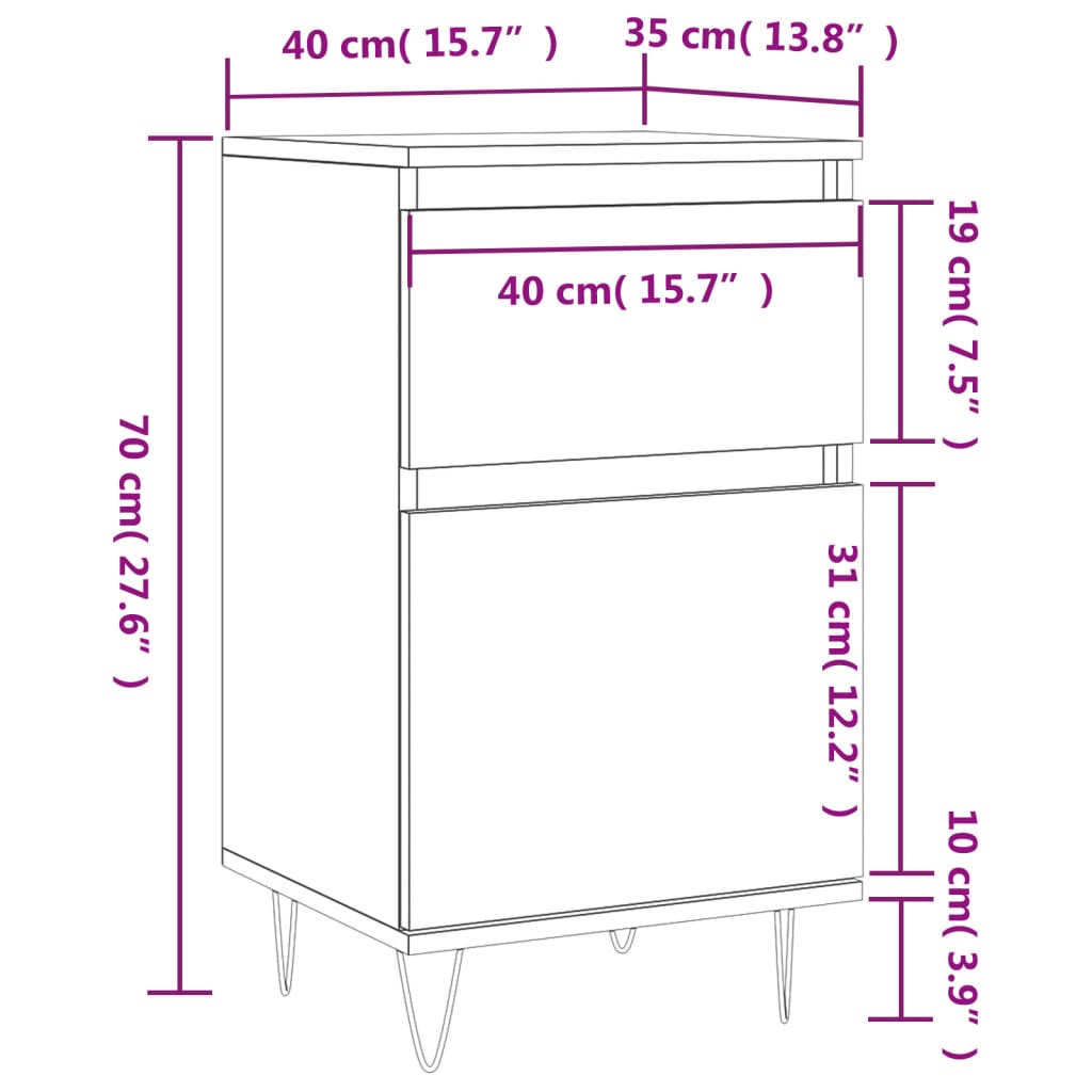 Sideboard 40X35X70 Cm Engineered Wood