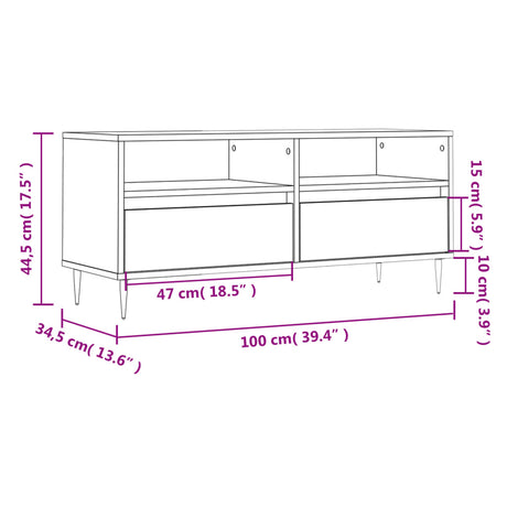 Tv Cabinet 100X34.5X44.5 Cm Engineered Wood