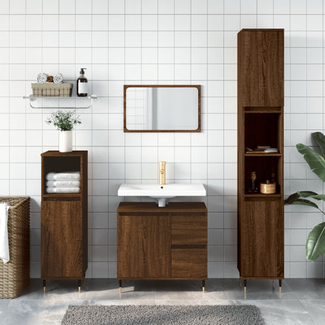 Bathroom Cabinet 30X30X190 Cm Engineered Wood