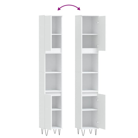 Bathroom Cabinet 30X30X190 Cm Engineered Wood