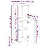 Bathroom Cabinet Sonoma Oak 30X30X100 Cm Engineered Wood