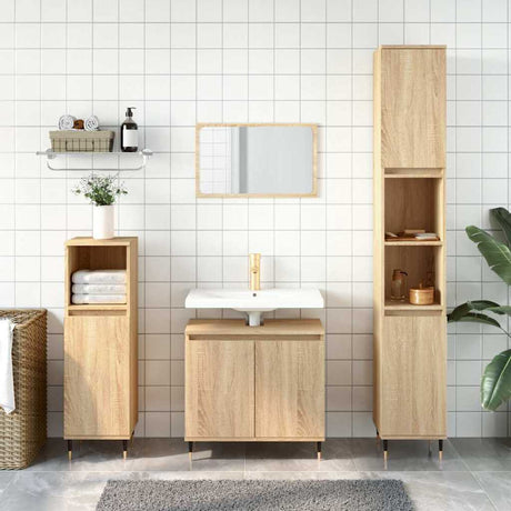 Bathroom Cabinet Sonoma Oak 58X33X60 Cm Engineered Wood