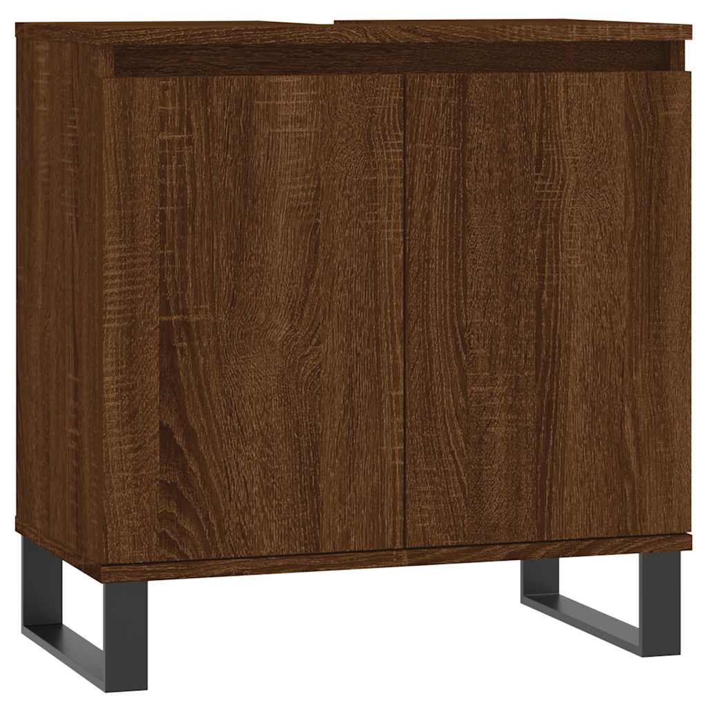 Bathroom Cabinet Brown Oak 58x33x60 cm Engineered Wood