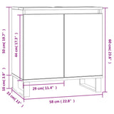 Bathroom Cabinet Brown Oak 58x33x60 cm Engineered Wood