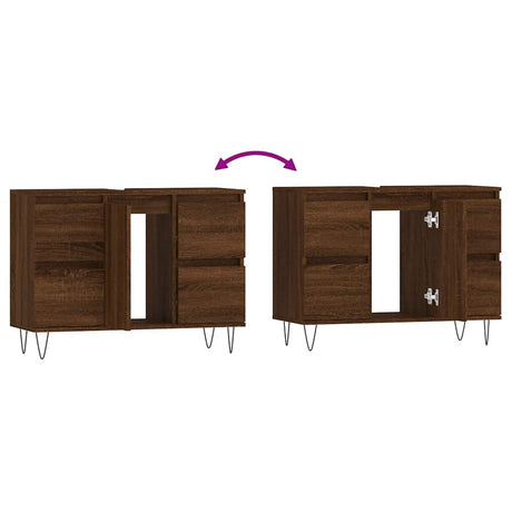 Bathroom Cabinet 80X33X60 Cm Engineered Wood