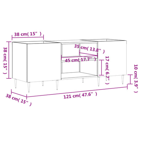 Record Cabinet 121X38X48 Cm Engineered Wood
