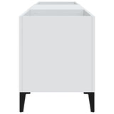 Record Cabinet White 121X38X48 Cm Engineered Wood