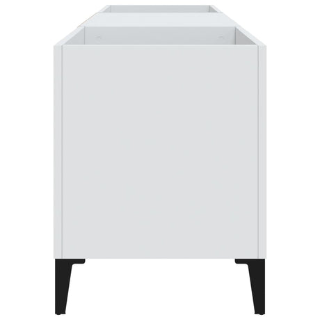 Record Cabinet White 121X38X48 Cm Engineered Wood