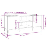 Record Cabinet Concrete Grey 121X38X48 Cm Engineered Wood
