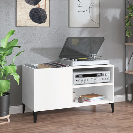 Record Cabinet White 84.5X38X48 Cm Engineered Wood