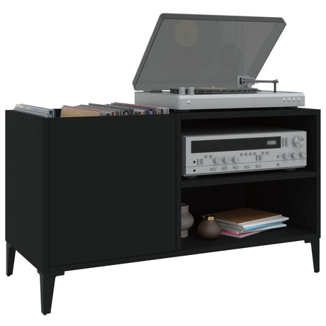 Record Cabinet Black 84.5X38X48 Cm Engineered Wood