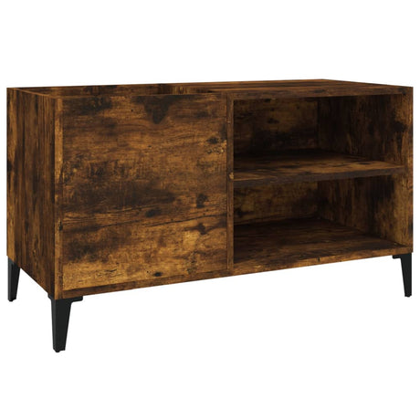 Record Cabinet Smoked Oak 84.5X38X48 Cm Engineered Wood