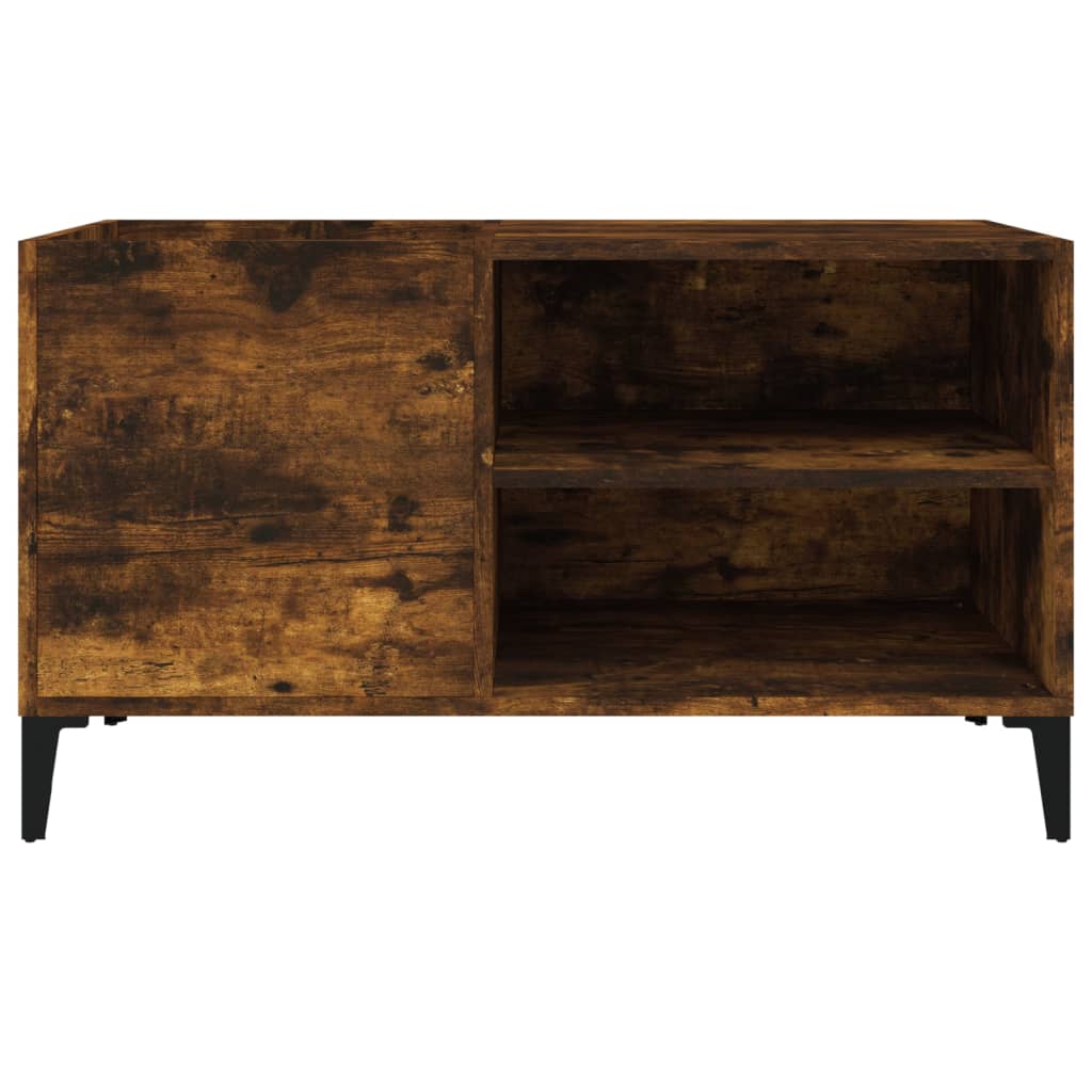 Record Cabinet Smoked Oak 84.5X38X48 Cm Engineered Wood