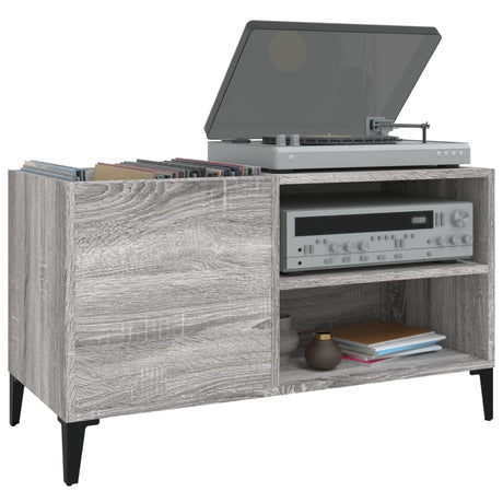 Record Cabinet Grey Sonoma 84.5X38X48 Cm Engineered Wood