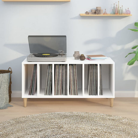 Record Cabinet White 100X38X48 Cm Engineered Wood