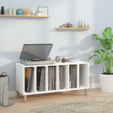 Record Cabinet White 100X38X48 Cm Engineered Wood