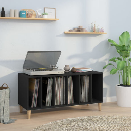Record Cabinet Black 100X38X48 Cm Engineered Wood