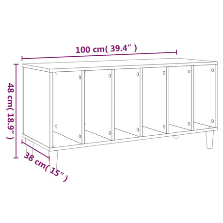Record Cabinet Sonoma Oak 100X38X48 Cm Engineered Wood