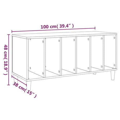 Record Cabinet Concrete Grey 100X38X48 Cm Engineered Wood