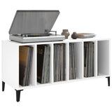 Record Cabinet White 100X38X48 Cm Engineered Wood