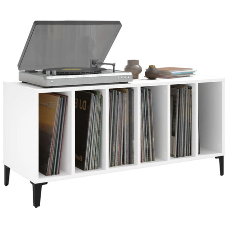 Record Cabinet White 100X38X48 Cm Engineered Wood