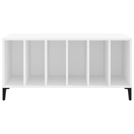 Record Cabinet White 100X38X48 Cm Engineered Wood