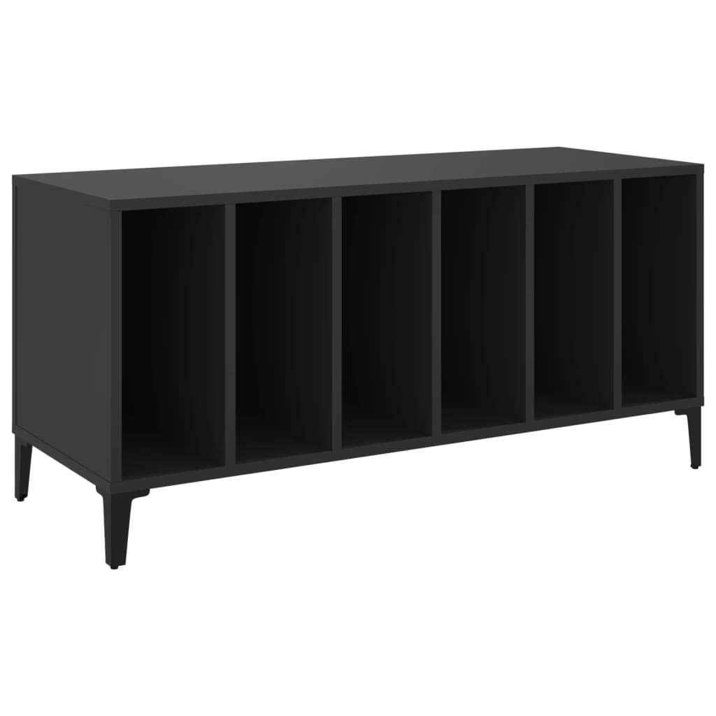 Record Cabinet Black 100X38X48 Cm Engineered Wood