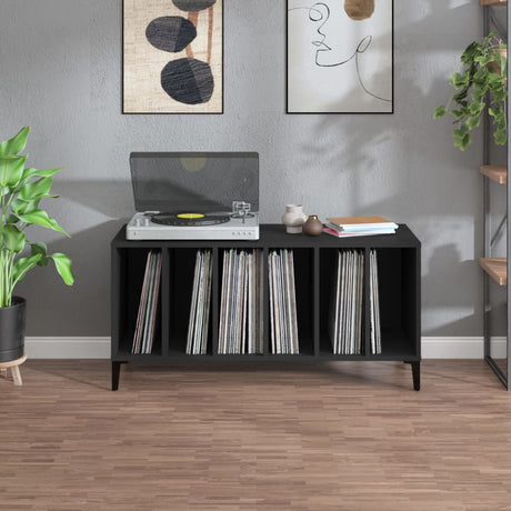 Record Cabinet Black 100X38X48 Cm Engineered Wood