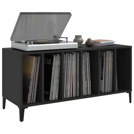 Record Cabinet Black 100X38X48 Cm Engineered Wood