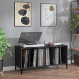 Record Cabinet Black 100X38X48 Cm Engineered Wood