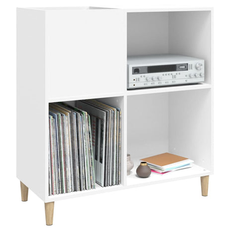 Record Cabinet White 84.5X38X89 Cm Engineered Wood