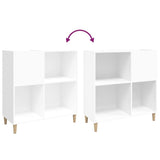 Record Cabinet White 84.5X38X89 Cm Engineered Wood