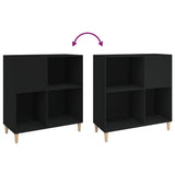 Record Cabinet Black 84.5X38X89 Cm Engineered Wood