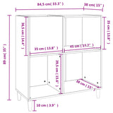 Record Cabinet Black 84.5X38X89 Cm Engineered Wood