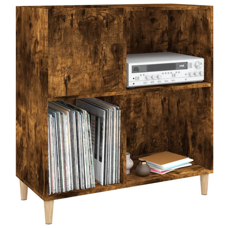 Record Cabinet Smoked Oak 84.5X38X89 Cm Engineered Wood