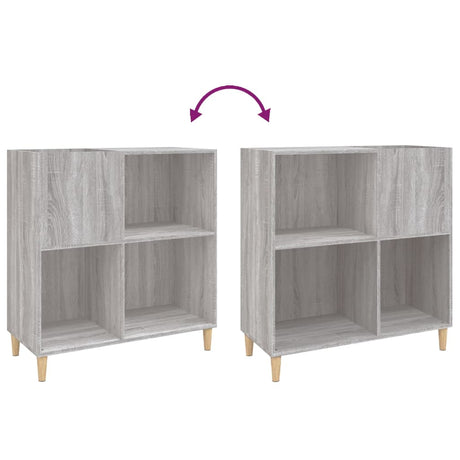 Record Cabinet Grey Sonoma 84.5X38X89 Cm Engineered Wood