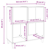 Record Cabinet Grey Sonoma 84.5X38X89 Cm Engineered Wood