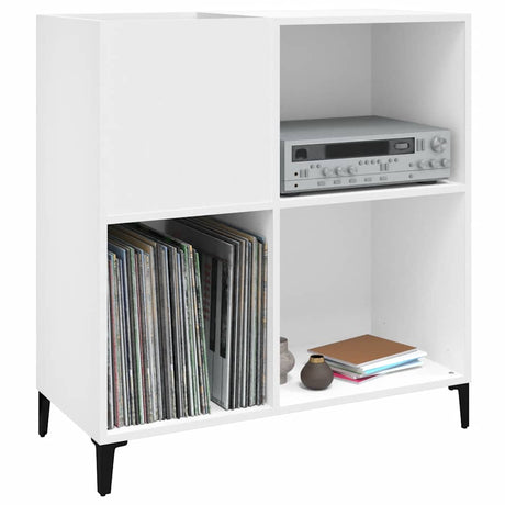Record Cabinet White 84.5X38X89 Cm Engineered Wood